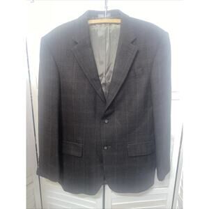 Oscar De La Renta Men's 42R Charcoal Gray Wool Sport Coat Blazer Jacket Tweed